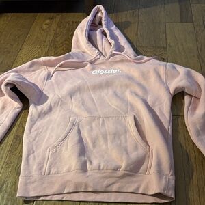 Glossier Original Unisex Pink Hoodie Sweater